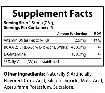 BCAA Supplement, Watermelon (325g, 11.46oz, 45 servings)